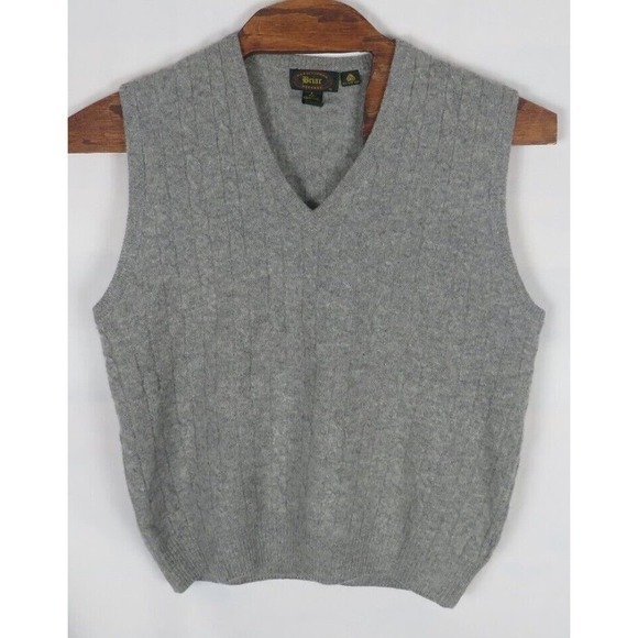 RARE Vintage Briar Traditional Men’s 100% Pure Lambs Wool‎ Vest Size Large Gray - Picture 1 of 5